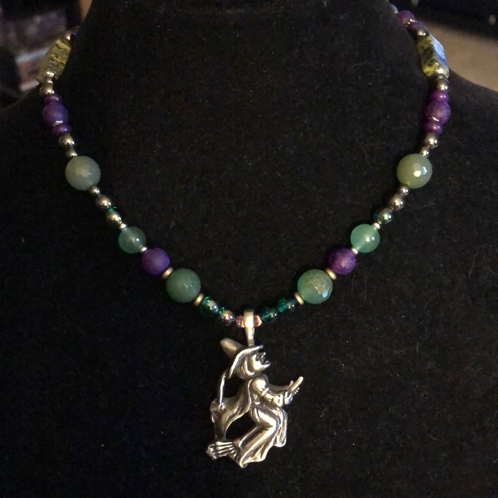 Hand crafted Witch multi gemstone necklace